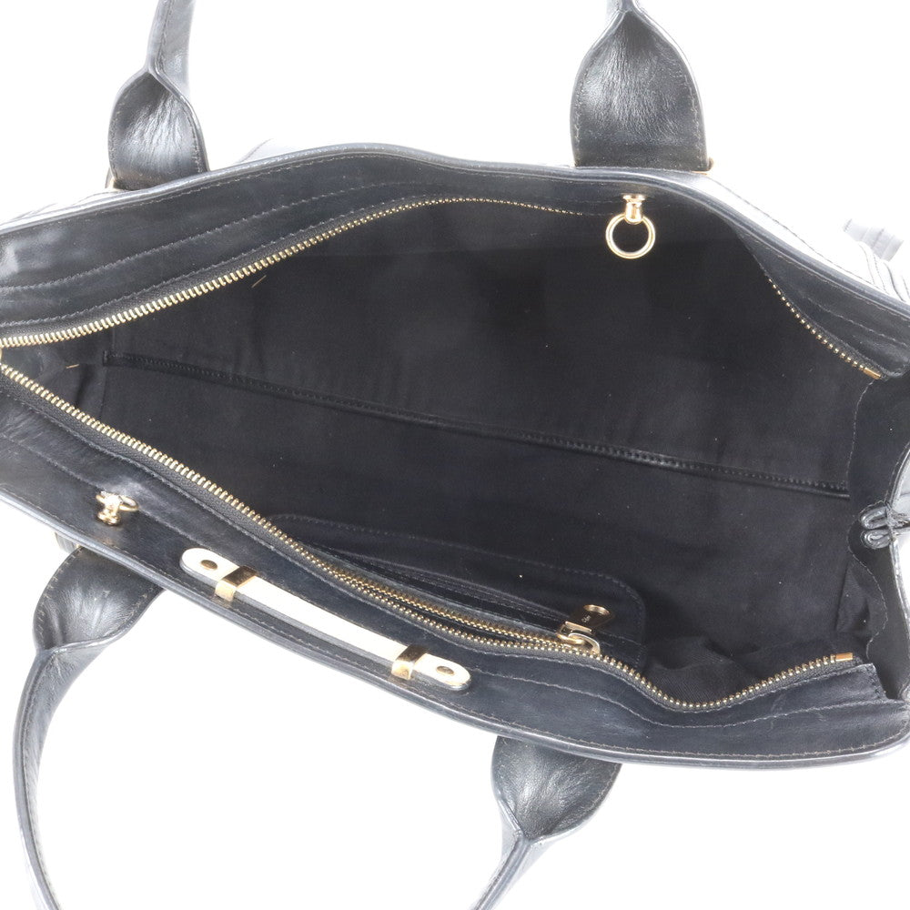 美品 クロエ アリス レザー トート バッグ 肩掛け ショルダー ハンド ブラック ゴールド 金具 レディース RBE DV70-8