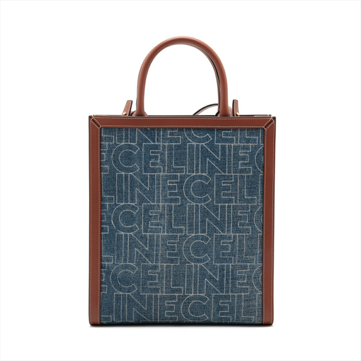 未使用 現行品 セリーヌ スモール バーティカル カバ デニム レザー 2WAY ショルダーバッグ 斜め掛け ハンド レディース EEE R22-7