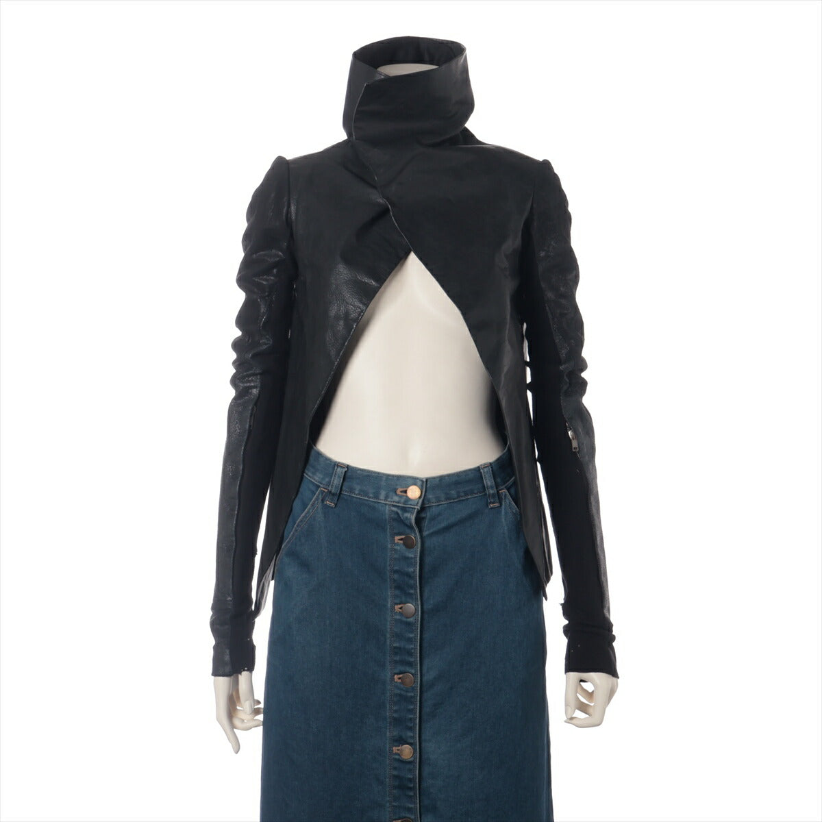 美品 リックオウエンス レザー ジャケット ブラック 黒 IT38 ファッション 洋服 アウター 上着 羽織 レディース MMM BS32-19