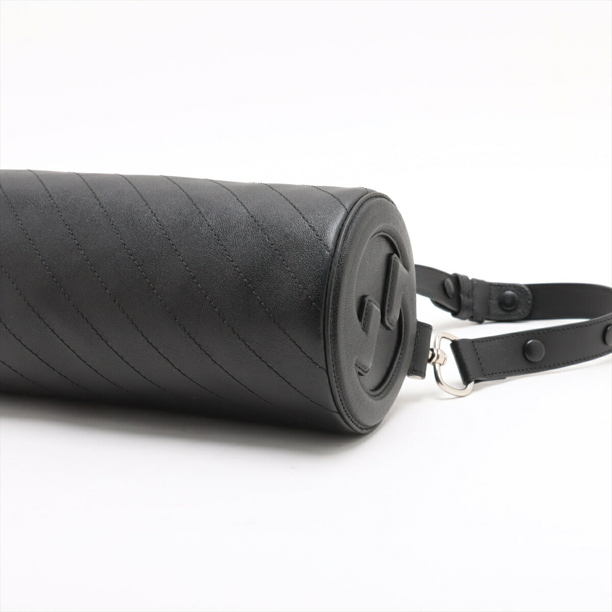 新品同様 グッチ ブロンディ 760169 レザー ショルダーバッグ 肩掛け トート ハンド 本革 ブラック 黒 レディース MMM BX50-66