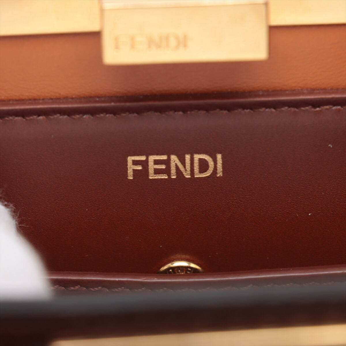 極美品 フェンディ ピーカブー アイシーユー イーストウエスト レザー 2WAY ショルダーバッグ 斜め掛け ハンド レディース RRM BV20-29