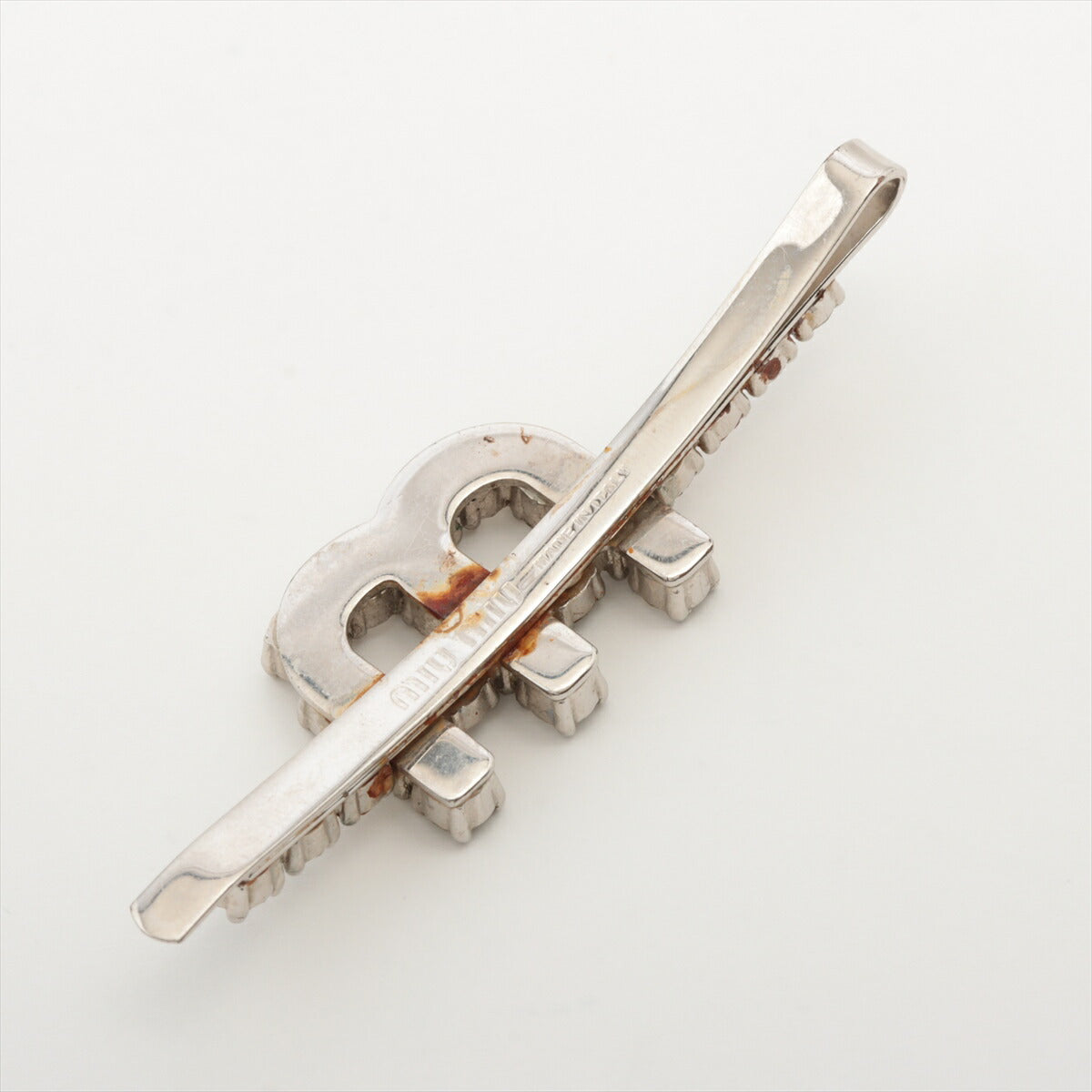 ミュウミュウ Mロゴ クリスタル ラインストーン ビジュー ヘアピン 髪留め ヘアアクセサリー 5JF039 レディース RRE CA25-1