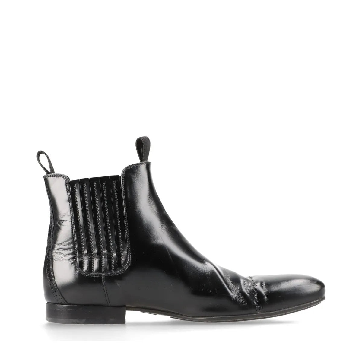 美品 ルイヴィトン 6 1/2 レザー ショート ブーツ 靴 シューズ 革靴 紳士 本革 ブラック 黒 メンズ MMM CQ50-8