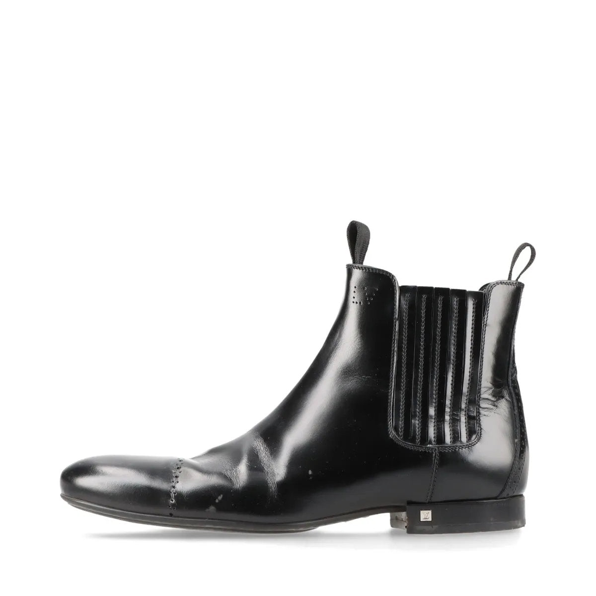 美品 ルイヴィトン 6 1/2 レザー ショート ブーツ 靴 シューズ 革靴 紳士 本革 ブラック 黒 メンズ MMM CQ50-8