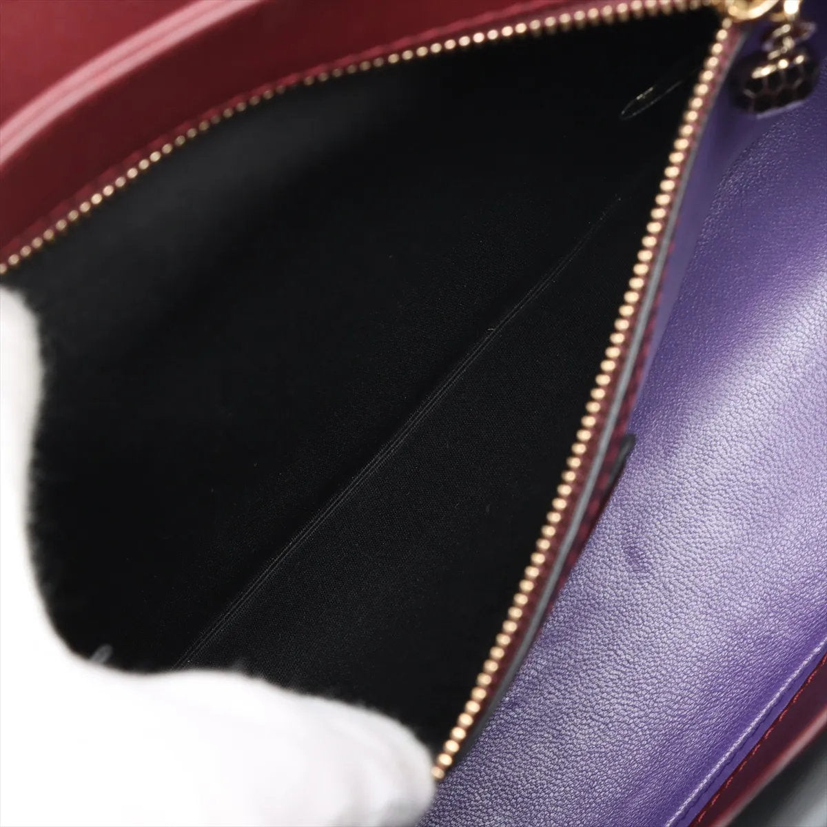 美品 ブルガリ セルペンティ ヴァイパー レザー 2WAY ハンドバッグ 斜め掛け ショルダー ボルドー レディース MMM CS50-5