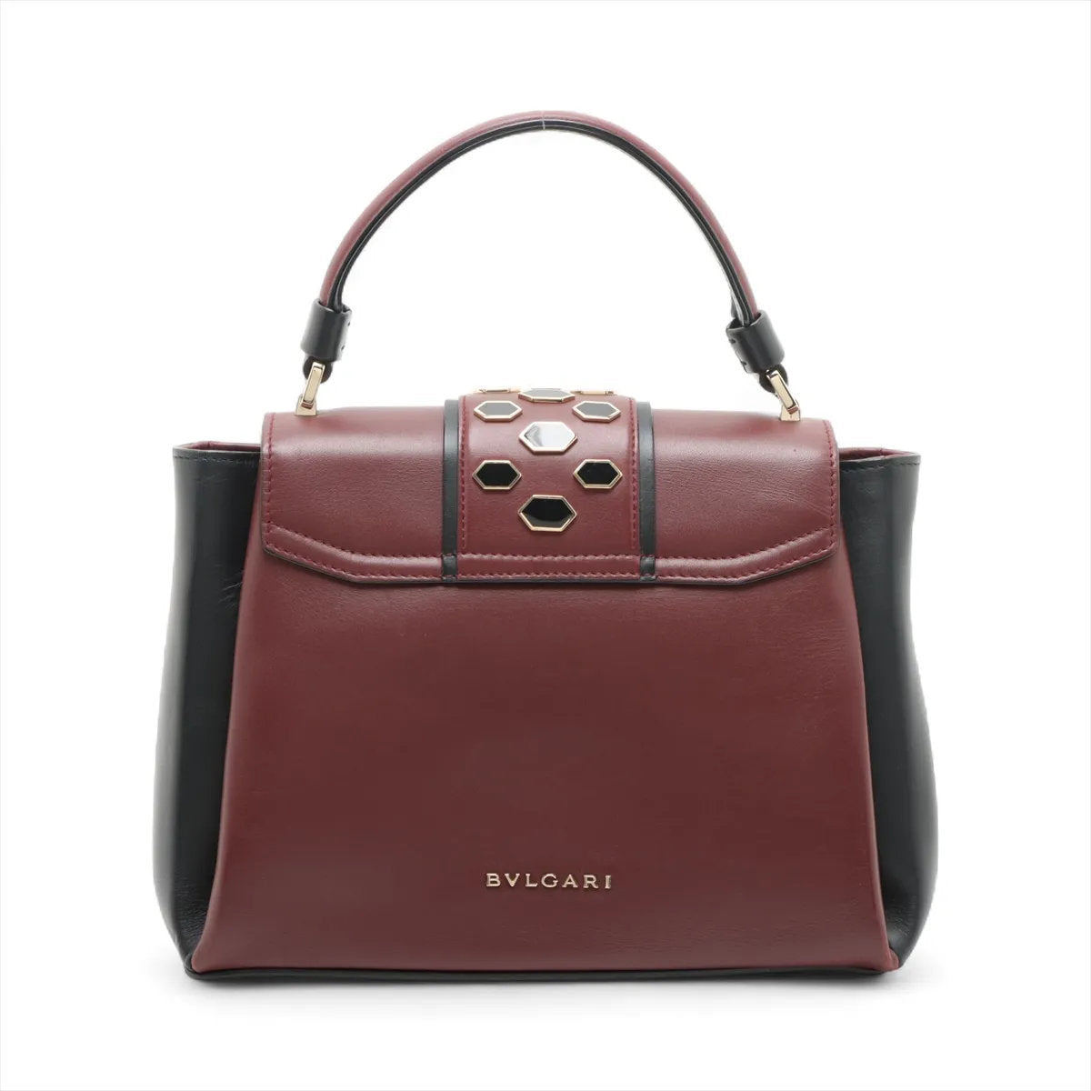 美品 ブルガリ セルペンティ ヴァイパー レザー 2WAY ハンドバッグ 斜め掛け ショルダー ボルドー レディース MMM CS50-5