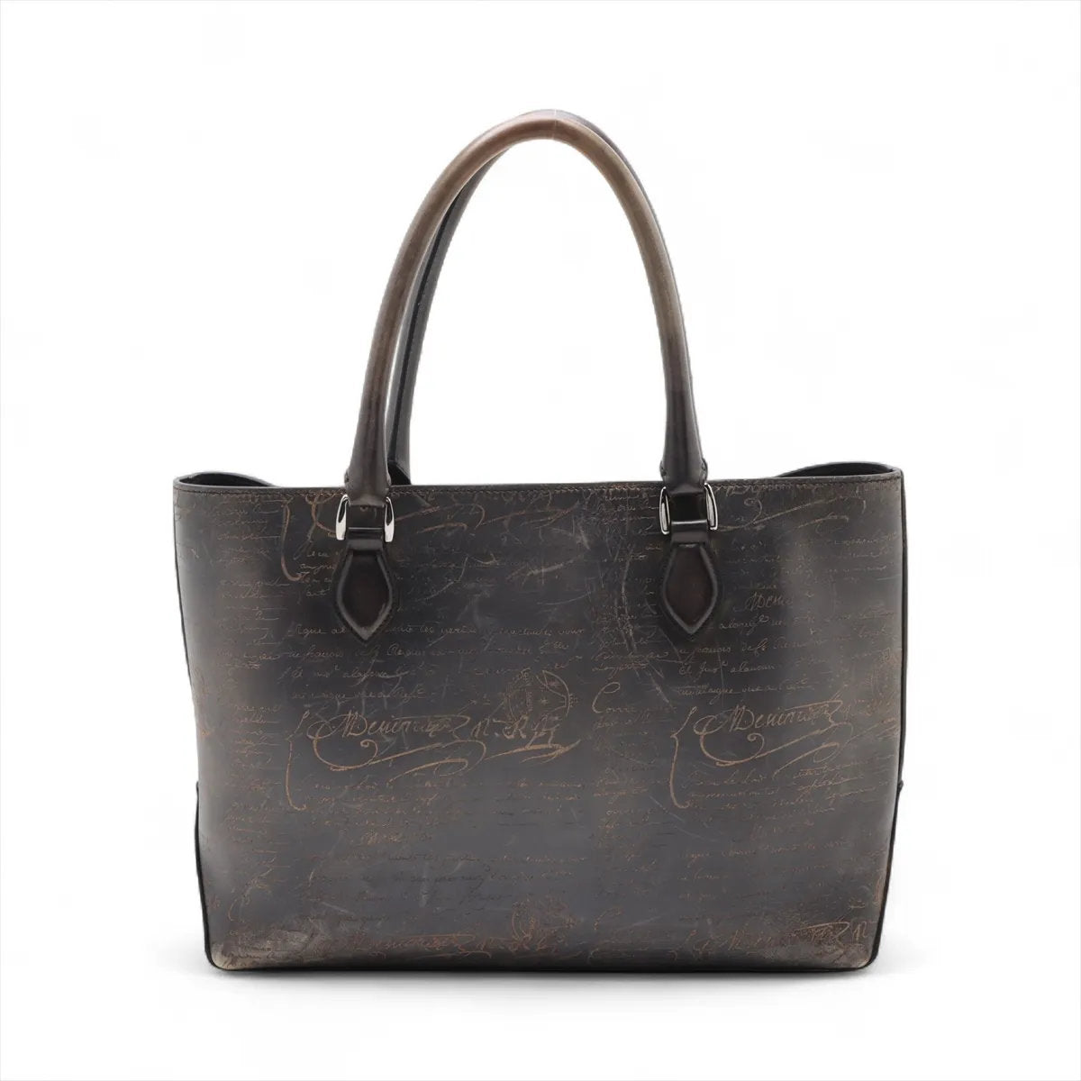 美品 ベルルッティ トゥジュール カリグラフィ レザー トート バッグ ビジネス 通勤 書類鞄 本革 ブラウン A4 メンズ MMM CT50-5