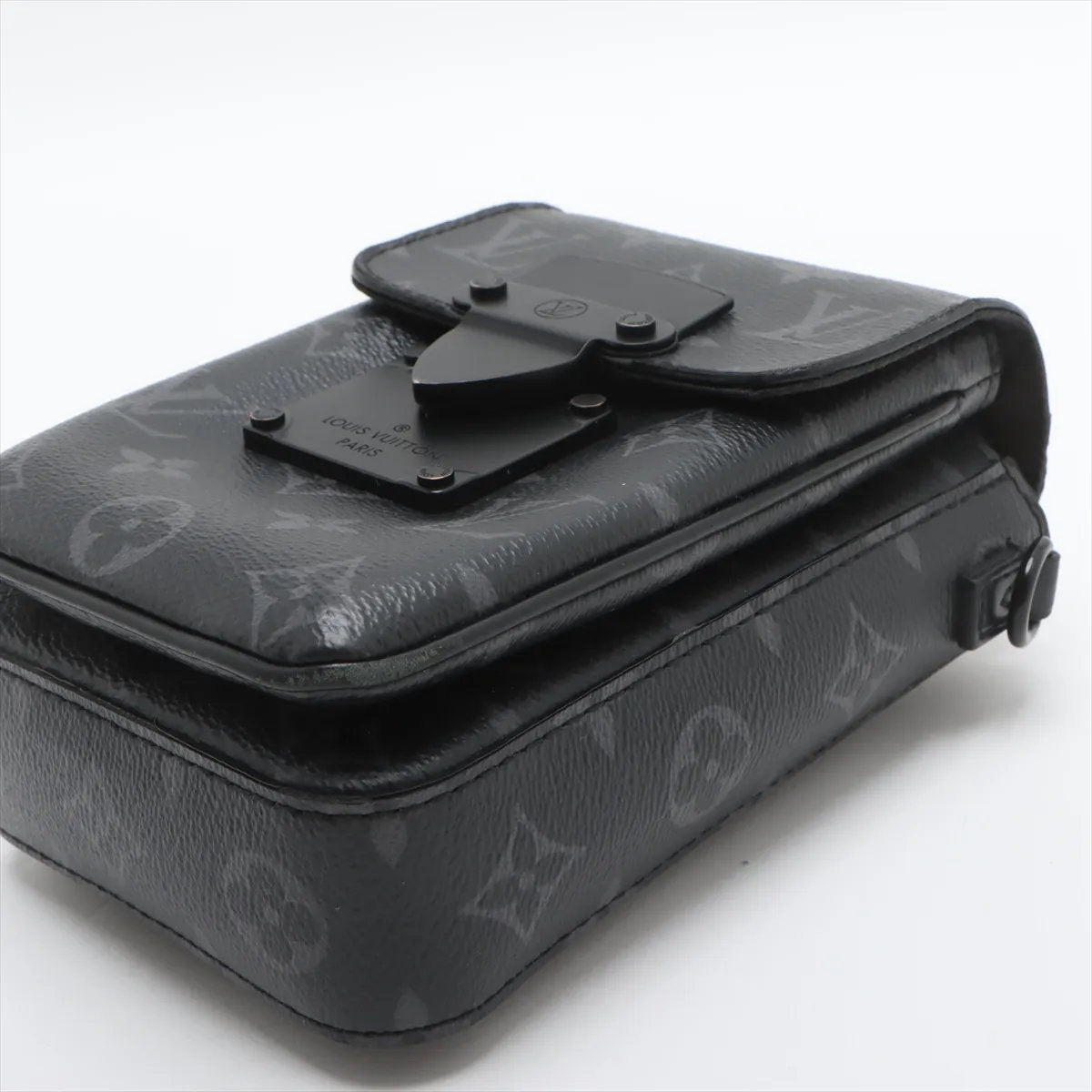 極美品 現行品 ルイヴィトン RFID モノグラム エクリプス Sロック ヴェルティカル ウェアラブル ウォレット レザー メンズ EEE CV51-4