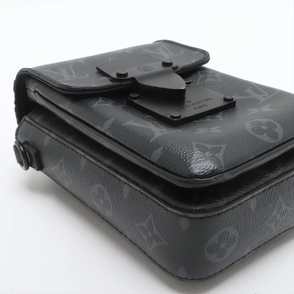 極美品 現行品 ルイヴィトン RFID モノグラム エクリプス Sロック ヴェルティカル ウェアラブル ウォレット レザー メンズ EEE CV51-4