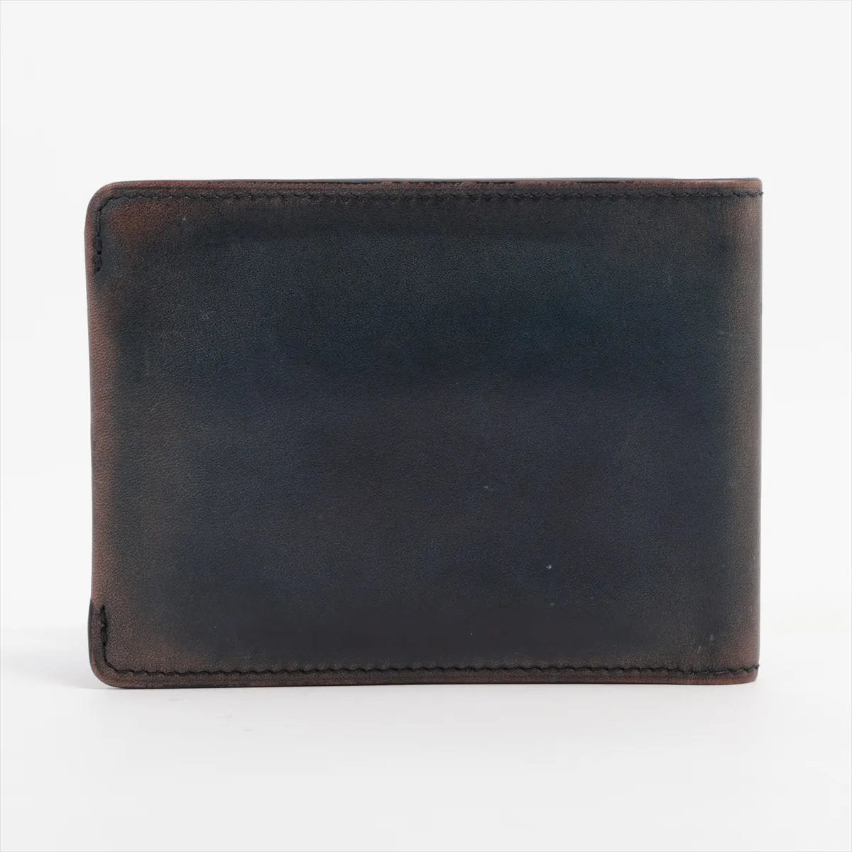 美品 ベルルッティ レザー 二つ折り 財布 コンパクト ウォレット ネイビー 紺 札入れ メンズ EEE CV50-4