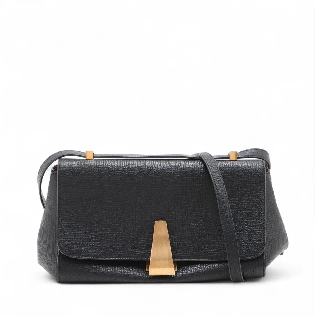 極美品 ボッテガヴェネタ アングル パルメラート レザー ショルダーバッグ 斜め掛け クロスボディ ブラック レディース EEE CV52-10