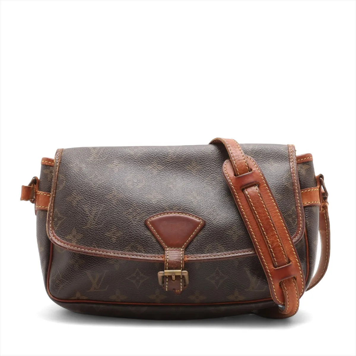 ルイヴィトン モノグラム ソローニュ M42250 レザー ショルダーバッグ 斜め掛け クロスボディ ブラウン 茶色 レディース EEE CV55-2