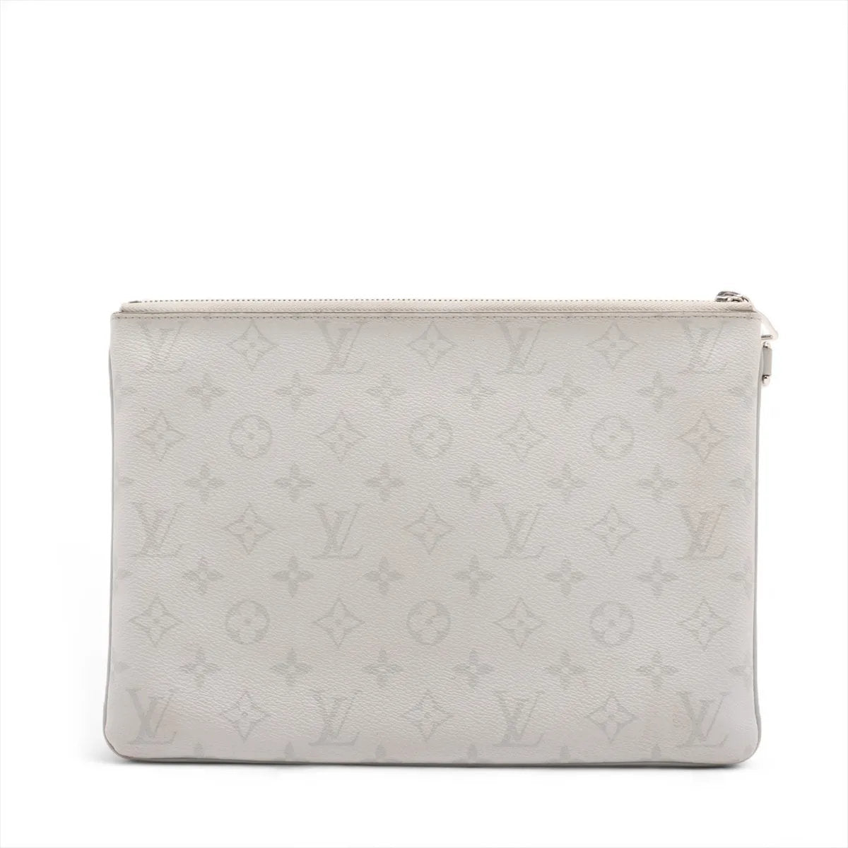 美品 ルイヴィトン モノグラム ホワイト ジップド ポーチ GM M68310 レザー セカンドバッグ クラッチ ポーチ メンズ MMM CV53-10