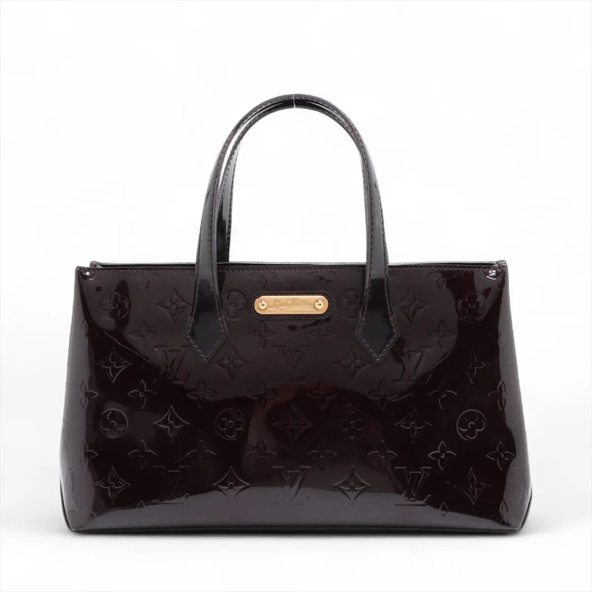 美品 ルイヴィトン モノグラム ヴェルニ ウィルシャー PM M93641 レザー トート バッグ 肩掛け ショルダー レディース EEE CV54-9