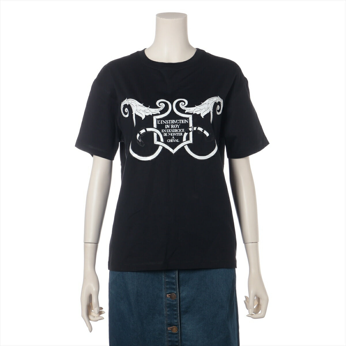 極美品 エルメス L'INSTRVCTION DV ROY 帝王学 半袖 Ｔシャツ アパレル ファッション 洋服 ブラック 36 レディース EEE BT30-35