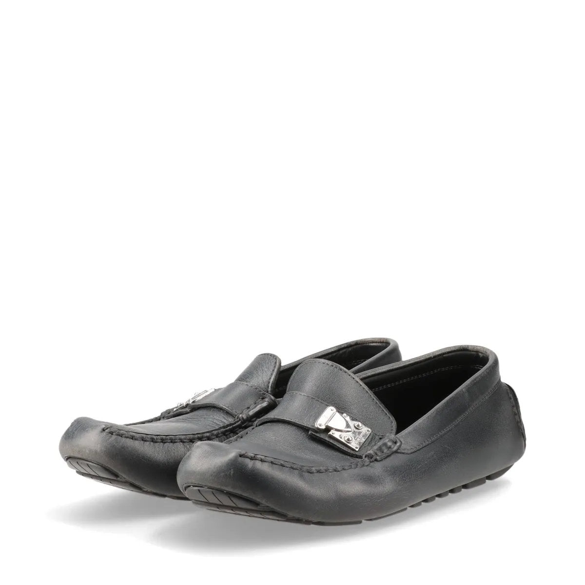 美品 ルイヴィトン ドライビングシューズ 7 1/2 レザー ローファー 靴 シューズ 革靴 紳士 ブラック 黒 メンズ MMM CS50-1