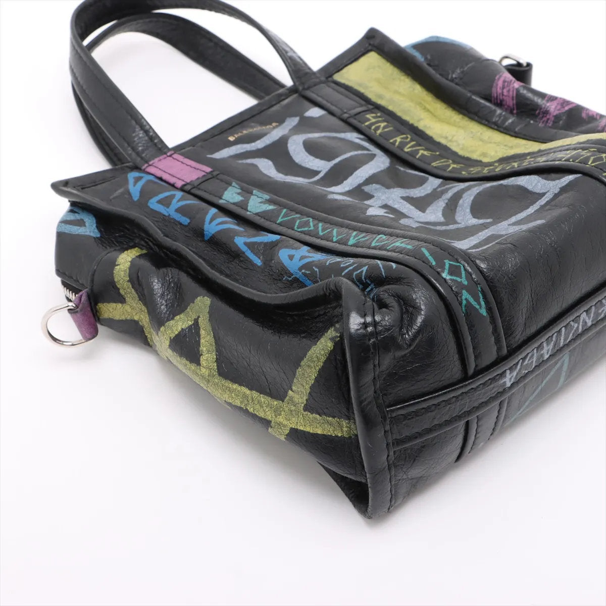 美品 バレンシアガ グラフィティ バザールショッパー XS レザー 2WAY トートバッグ 斜め掛け ショルダー 513989 レディース EEE CV52-2