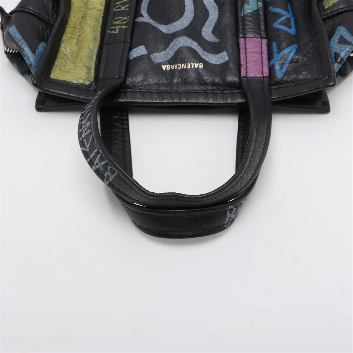 美品 バレンシアガ グラフィティ バザールショッパー XS レザー 2WAY トートバッグ 斜め掛け ショルダー 513989 レディース EEE CV52-2