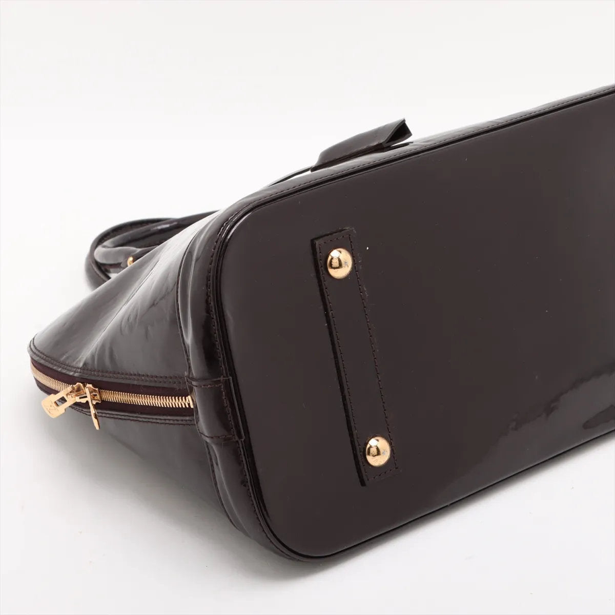 美品 ルイヴィトン モノグラム ヴェルニ アルマ GM アマラント M93595 レザー ハンドバッグ 本革 レディース MMM CV53-8