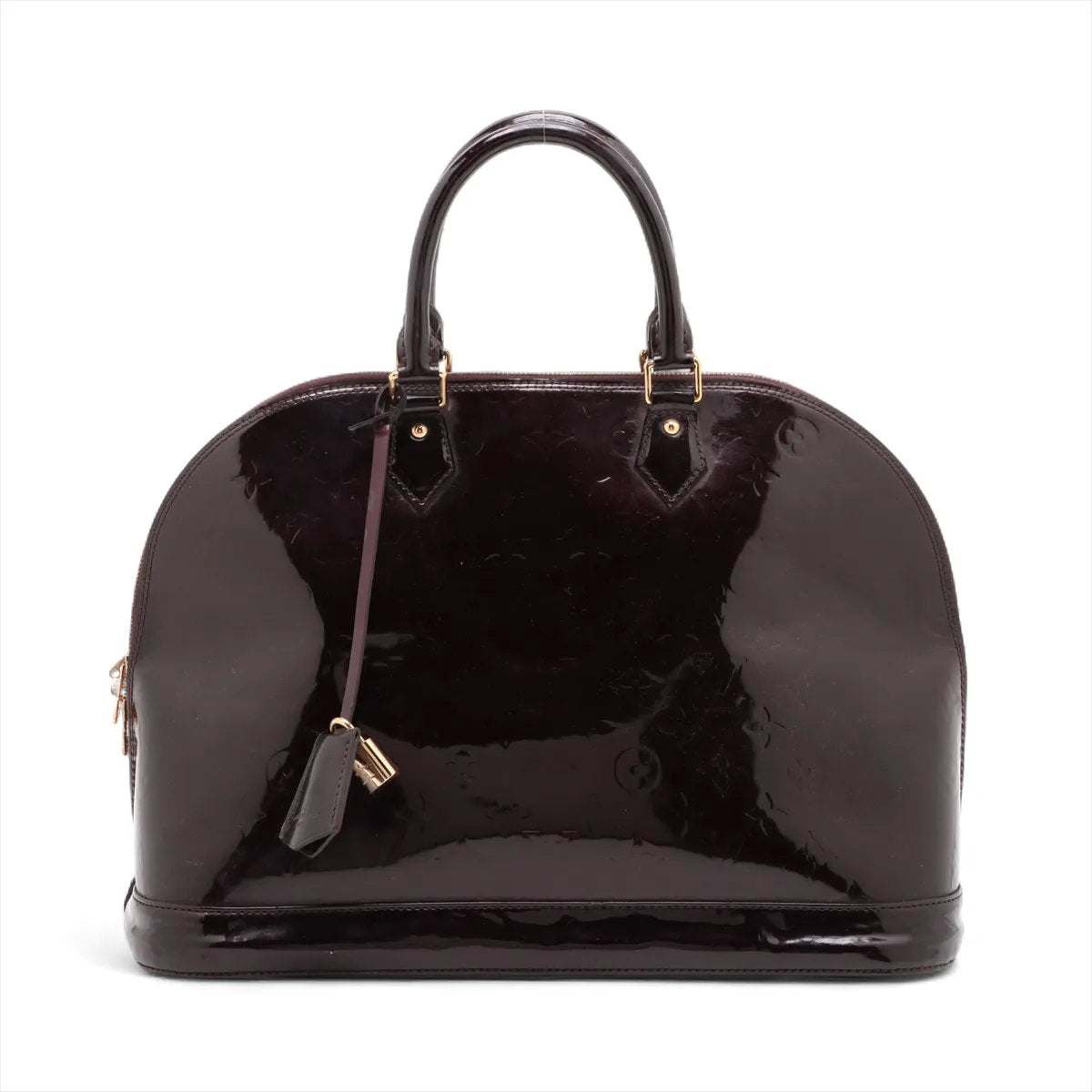 美品 ルイヴィトン モノグラム ヴェルニ アルマ GM アマラント M93595 レザー ハンドバッグ 本革 レディース MMM CV53-8