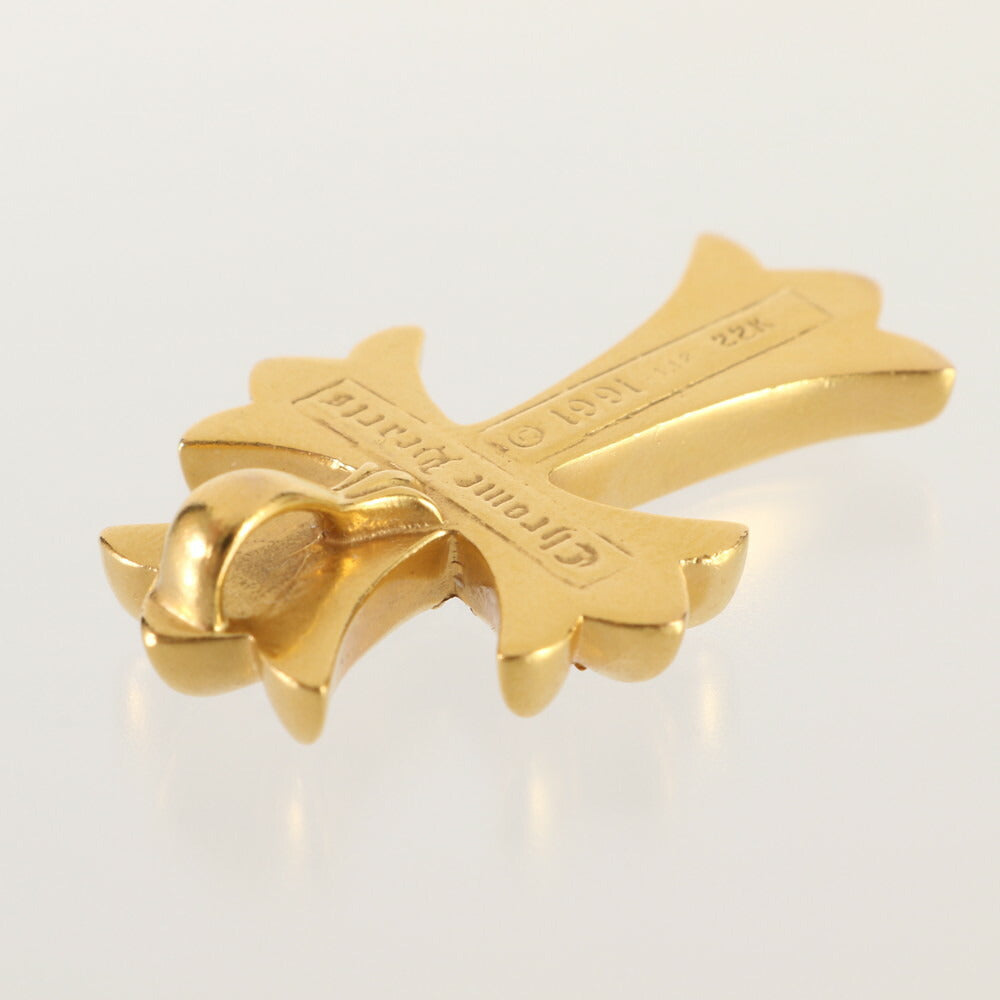 極美品 クロムハーツ タイニー スモール CHクロスファット チャーム パヴェダイヤモンド 22K 刻印 ペンダントトップ ゴールド MMM BQ25-1