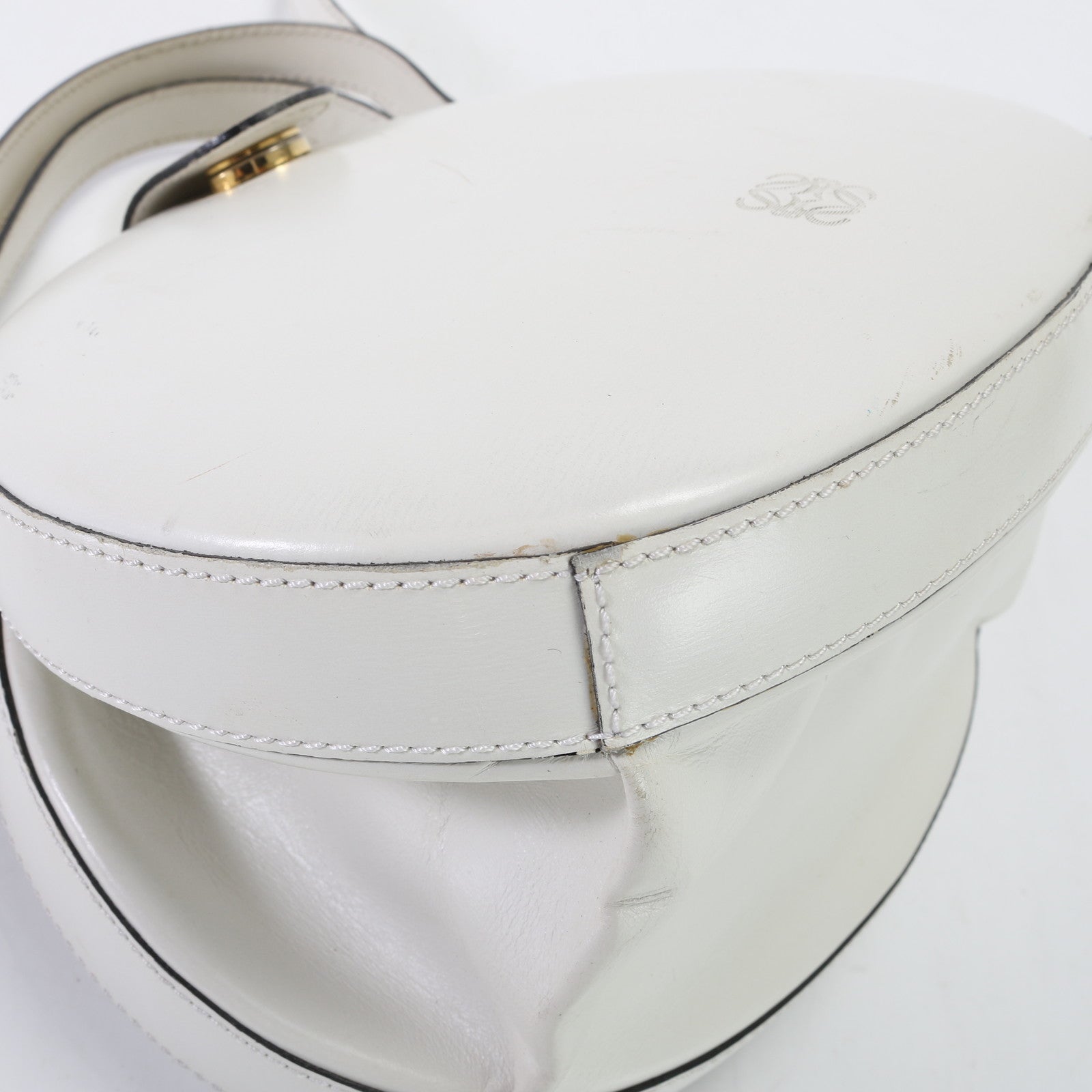 ヴィンテージ ロエベ アナグラム レザー 2WAY ショルダーバッグ 斜め掛け ハンド トート ゴールド 金具 レディース EET D5-5