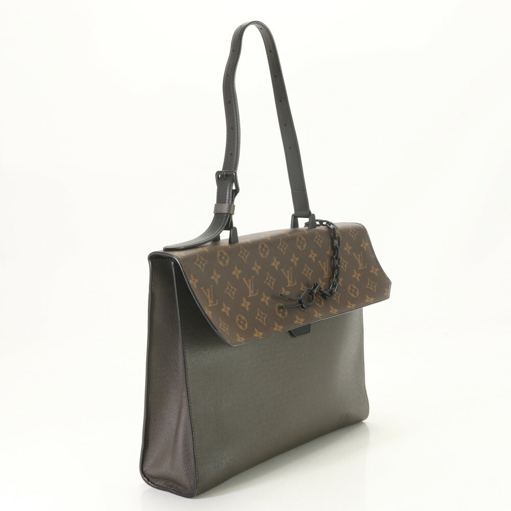 美品 ルイヴィトン モノグラム タイガ ロビュスト ブリーフケース M30591 レザー ビジネス バッグ 書類鞄 通勤 A4 メンズ EUM BB1-5