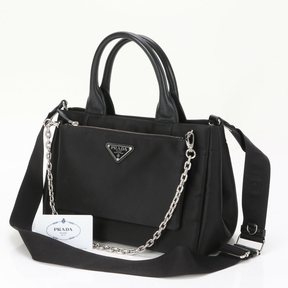 極美品 プラダ ギャランティ付 テスート ナイロン レザー 2WAY ショルダーバッグ 1BG364 斜め掛け ハンド トート レディース EEE AW1-4