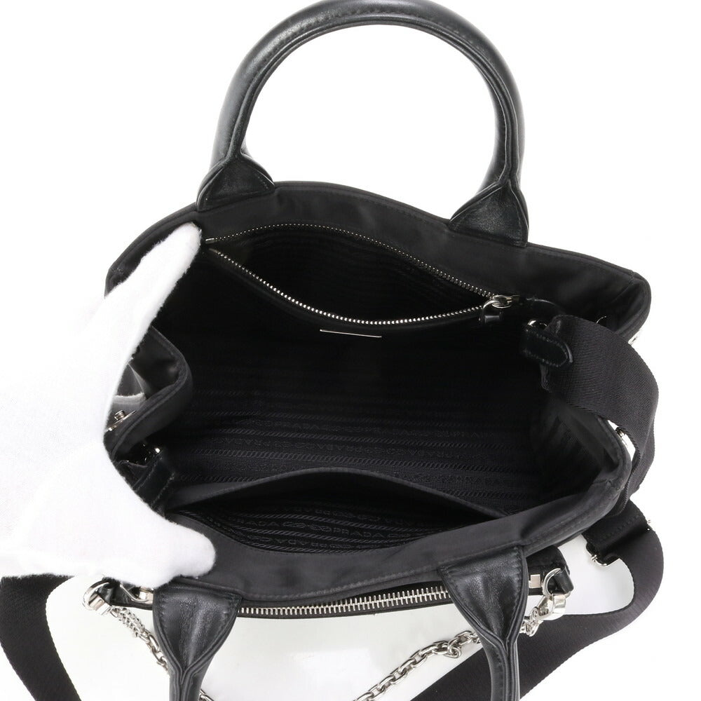 極美品 プラダ ギャランティ付 テスート ナイロン レザー 2WAY ショルダーバッグ 1BG364 斜め掛け ハンド トート レディース EEE AW1-4