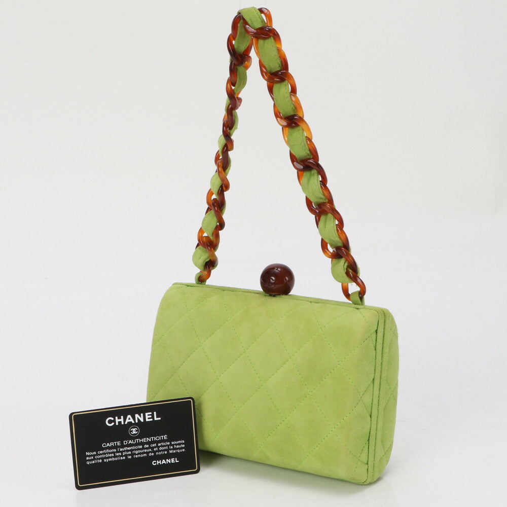 美品 シャネル シリアルシール付 マトラッセ チェーン がま口 レザー ハンドバッグ 肩掛け トート ハンド ショルダー EEY AX5-9