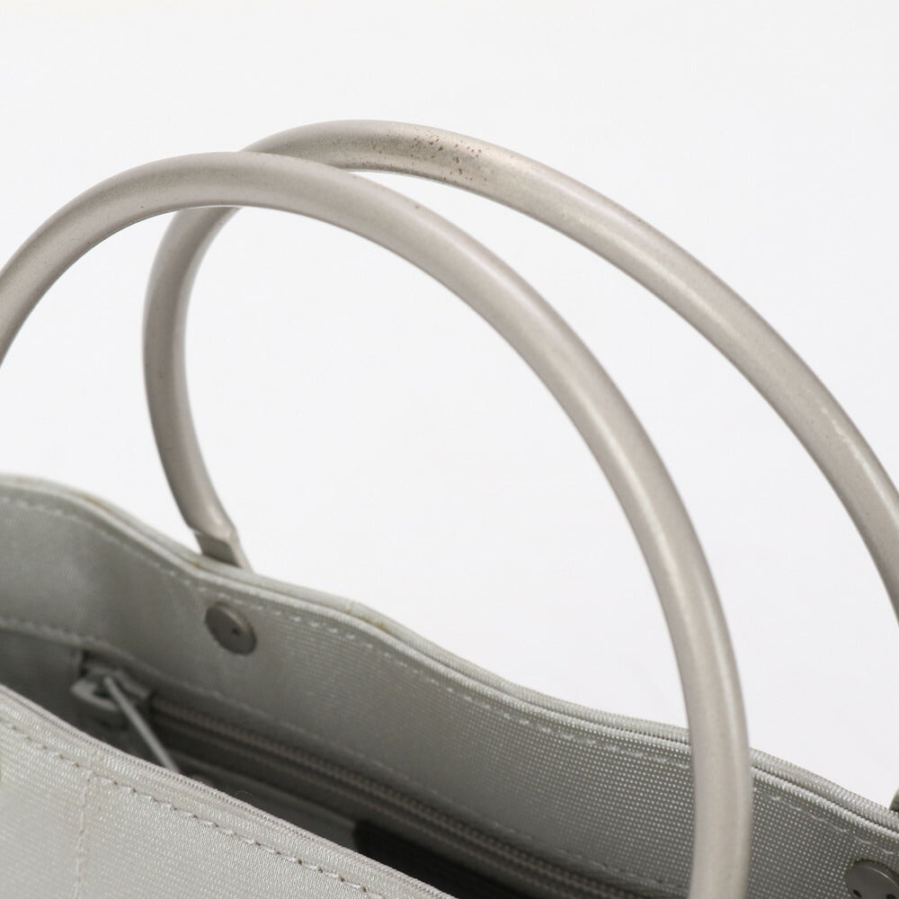 美品 シャネル シリアルシール付 ハンドバッグ トート グレー シルバー ココマーク レディース MLM BA1-8