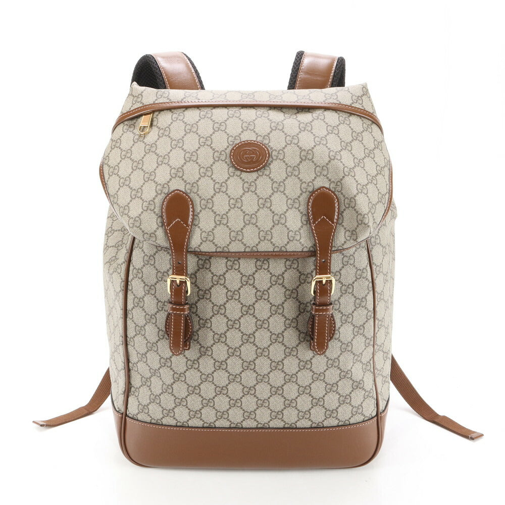 極美品 現行型 グッチ GGスプリーム インターロッキングG ミディアム バックパック リュックサック リュック A4 メンズ EEE BD8-7