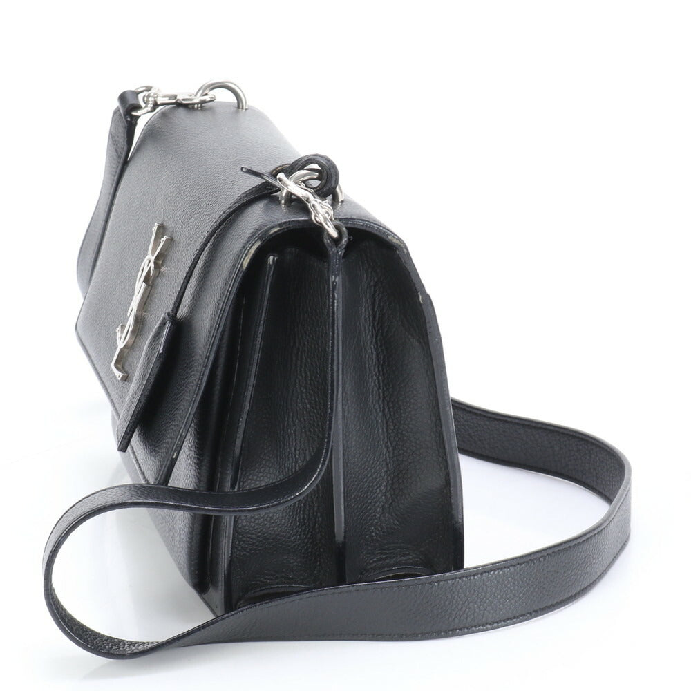 極美品 YSL イヴ サンローラン サンセット レザー ショルダーバッグ 斜め掛け ハンド トート シルバー 金具 レディース ELE BH5-7