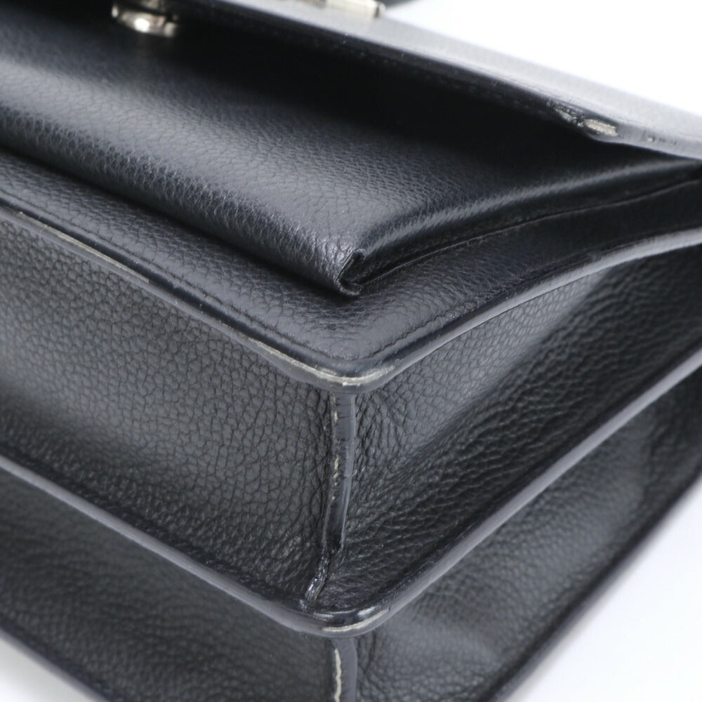 極美品 YSL イヴ サンローラン サンセット レザー ショルダーバッグ 斜め掛け ハンド トート シルバー 金具 レディース ELE BH5-7