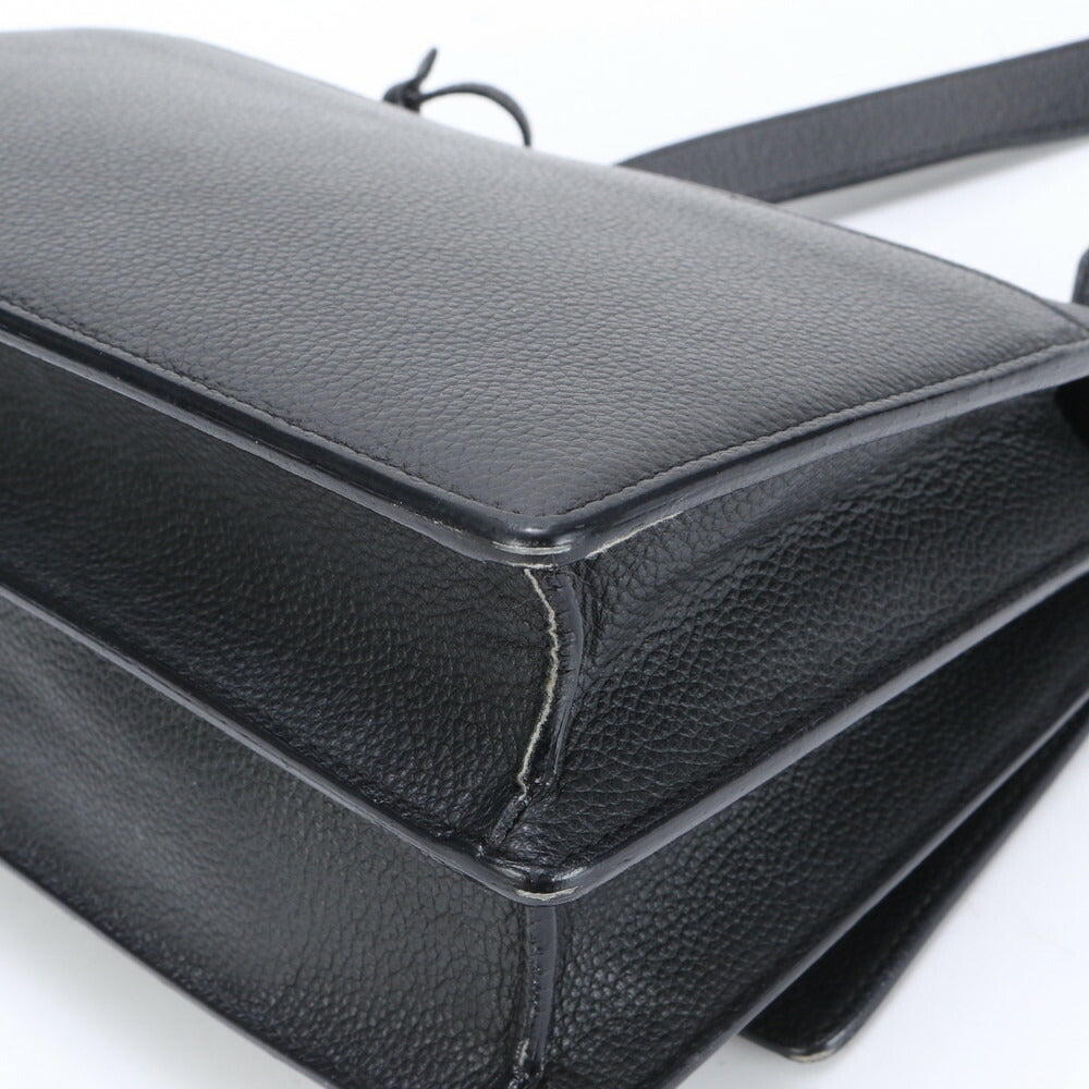 極美品 YSL イヴ サンローラン サンセット レザー ショルダーバッグ 斜め掛け ハンド トート シルバー 金具 レディース ELE BH5-7