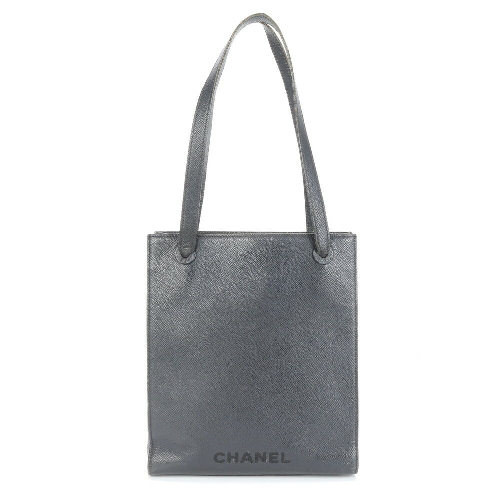 そごう千葉店 シャネル シリアル ブティックシール付 キャビア スキン レザー トート バッグ ショルダー A4 レディース MRE BI14-5