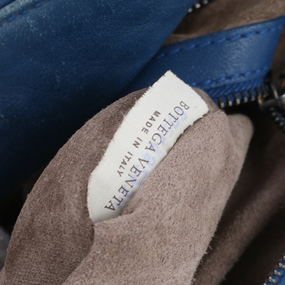 ボッテガヴェネタ イントレチャート ホーボー ブルー レザー ショルダーバッグ 肩掛け トート ハンド レディース MRM BL28-9