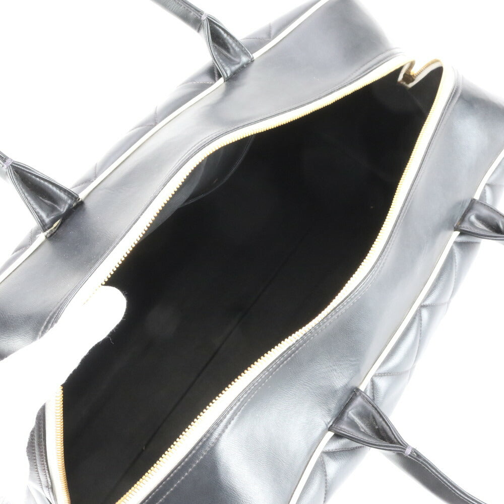 極美品 シャネル シリアルシール付 マトラッセ ロゴ レザー ボストン バッグ 出張 旅行 ハンド ショルダー A4 レディース MME BM16-6