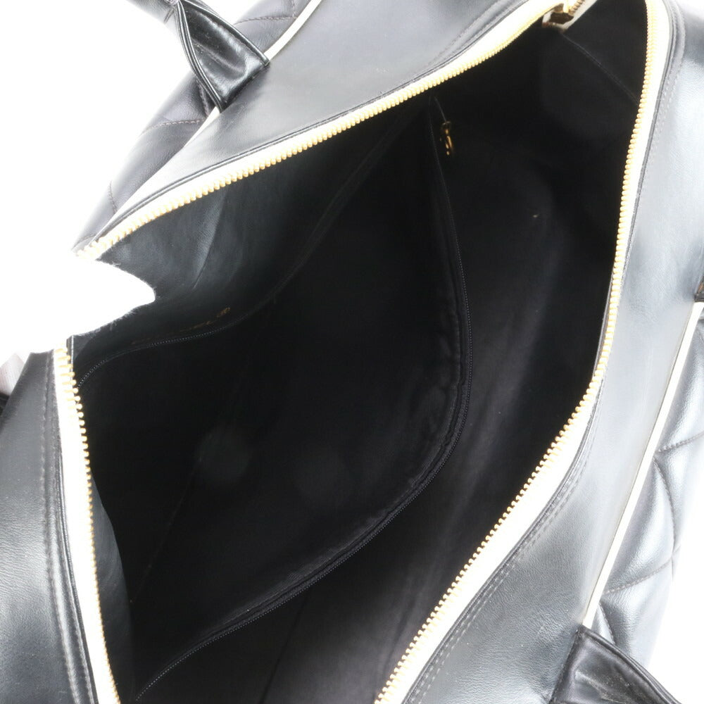 極美品 シャネル シリアルシール付 マトラッセ ロゴ レザー ボストン バッグ 出張 旅行 ハンド ショルダー A4 レディース MME BM16-6