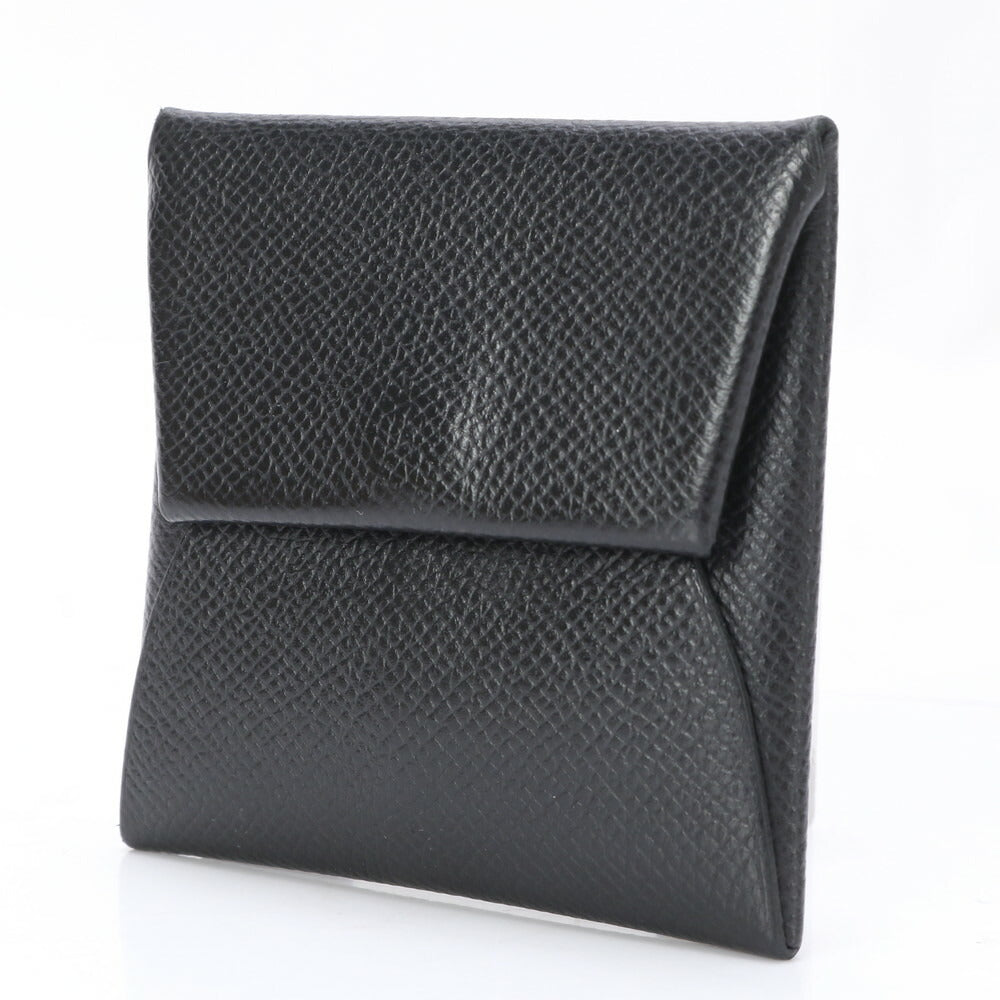 新品同様 エルメス Z 刻印 バスティア ヴォーエプソン レザー コインケース ブラック 小銭入れ コンパクト 本革 メンズ EEM BQ5-4