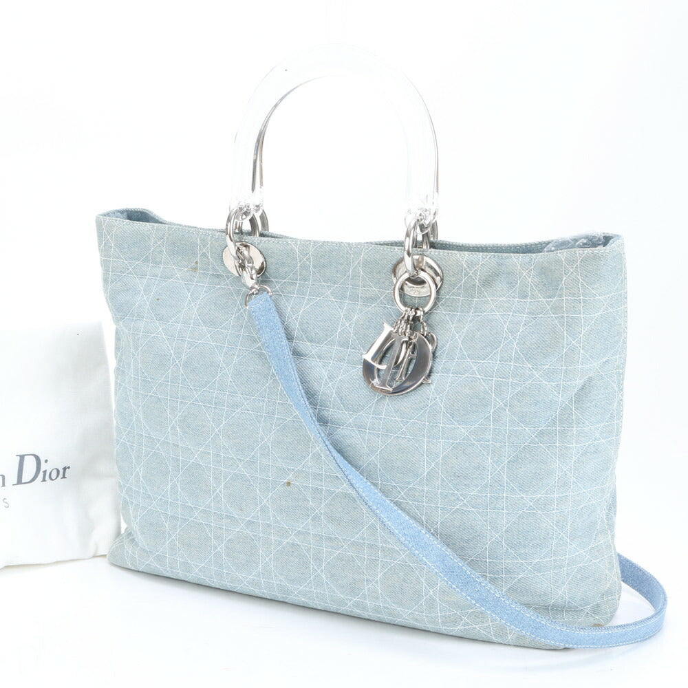 ディオール ギャランティカード カナージュ レディディオール デニム 2WAY トート バッグ 斜め掛け ショルダー レディース RRE BR3-1