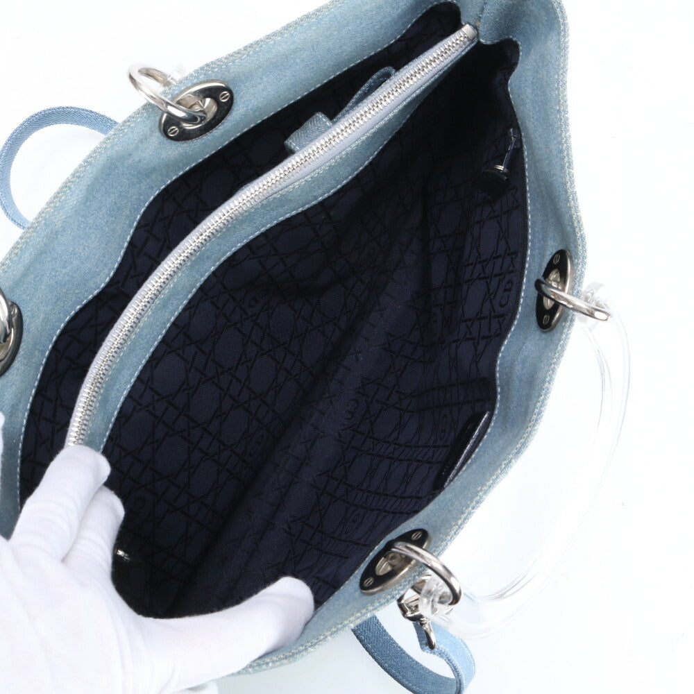 ディオール ギャランティカード カナージュ レディディオール デニム 2WAY トート バッグ 斜め掛け ショルダー レディース RRE BR3-1