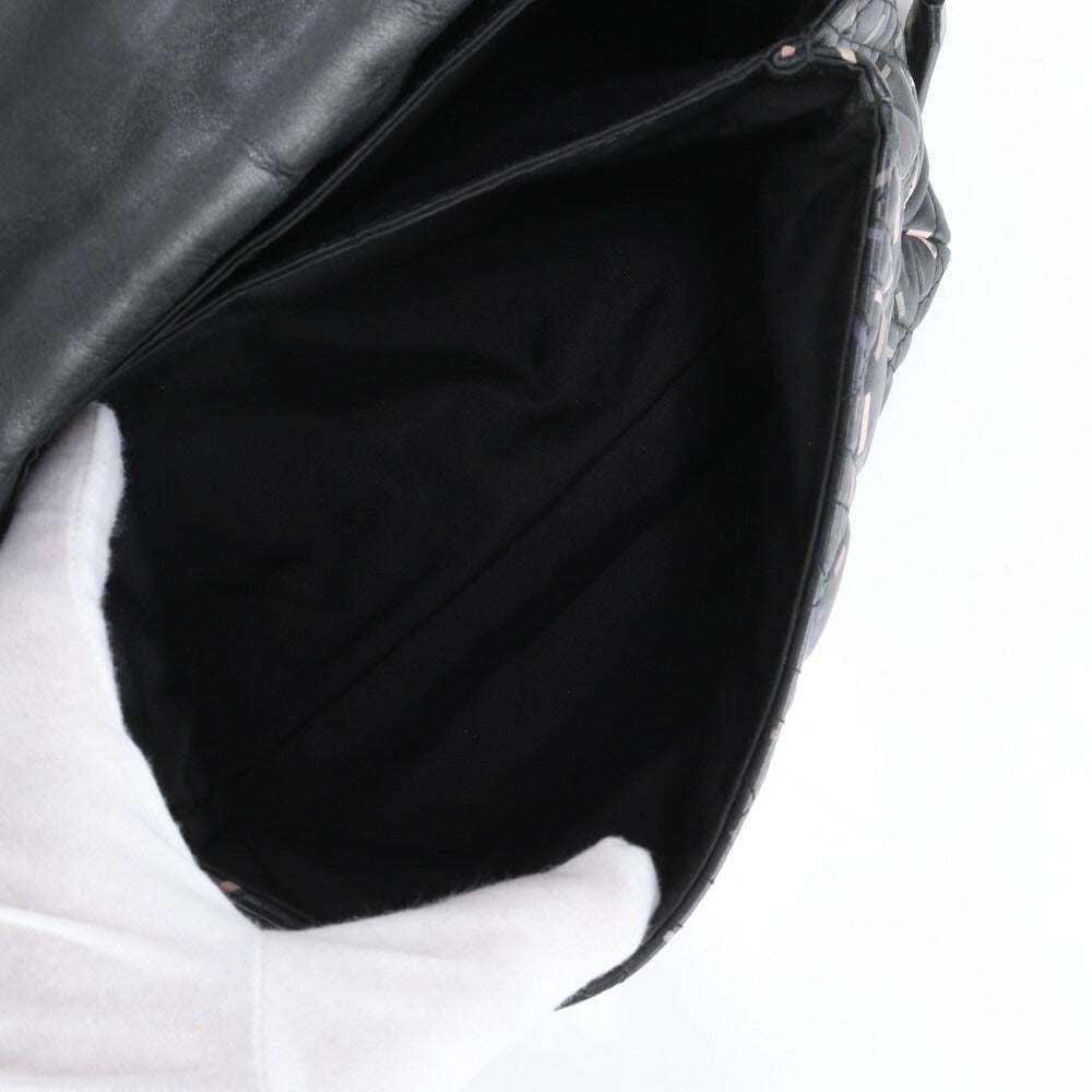 クリスチャンディオール ギャランティ付 カナージュ ニューロック レザー ショルダーバッグ 肩掛け ブラック レディース RRM BR2-7