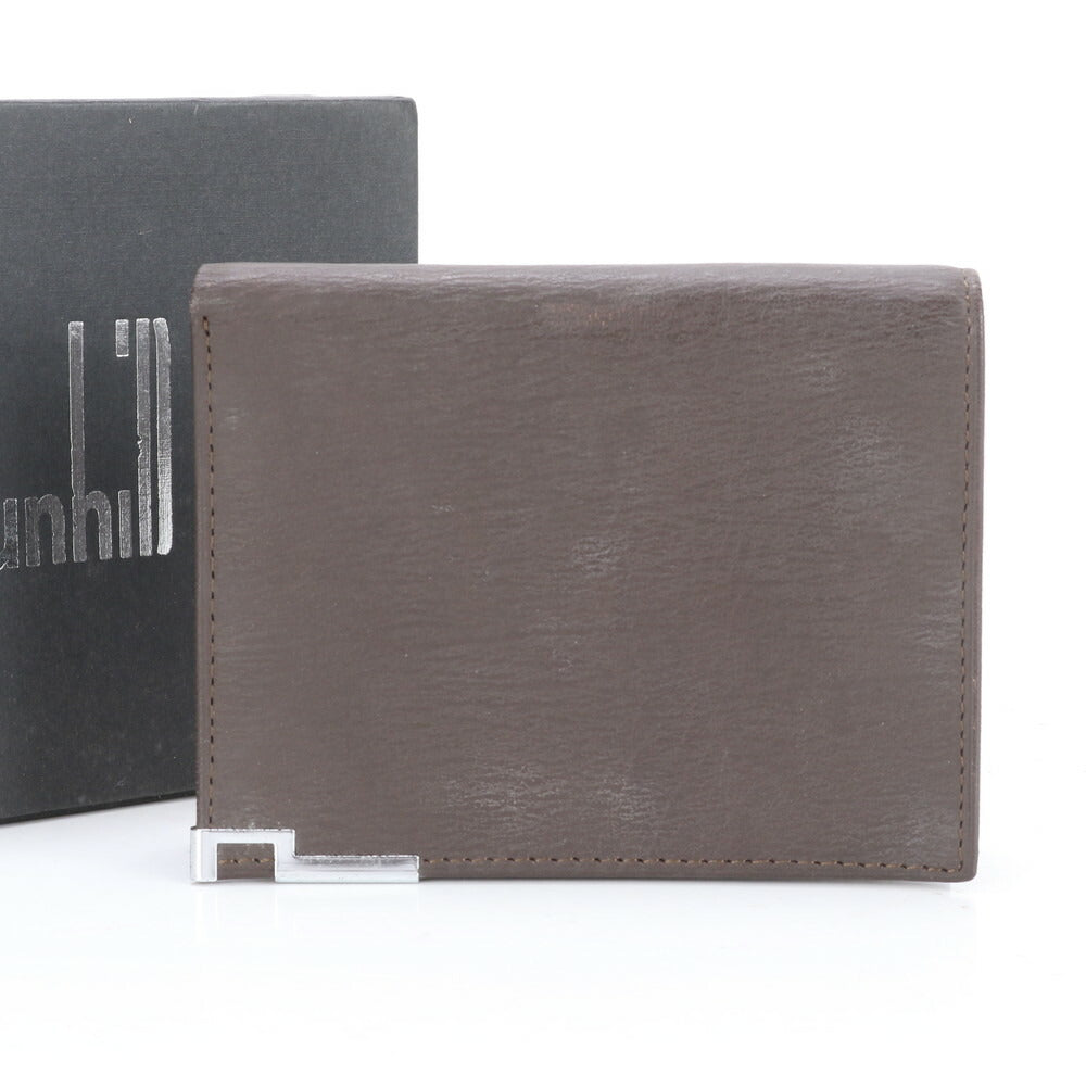 ダンヒル ギャランティカード付 レザー 二つ折り 財布 長財布 コンパクト ウォレット ブラウン ラウンドファスナー メンズ EUE BR8-2