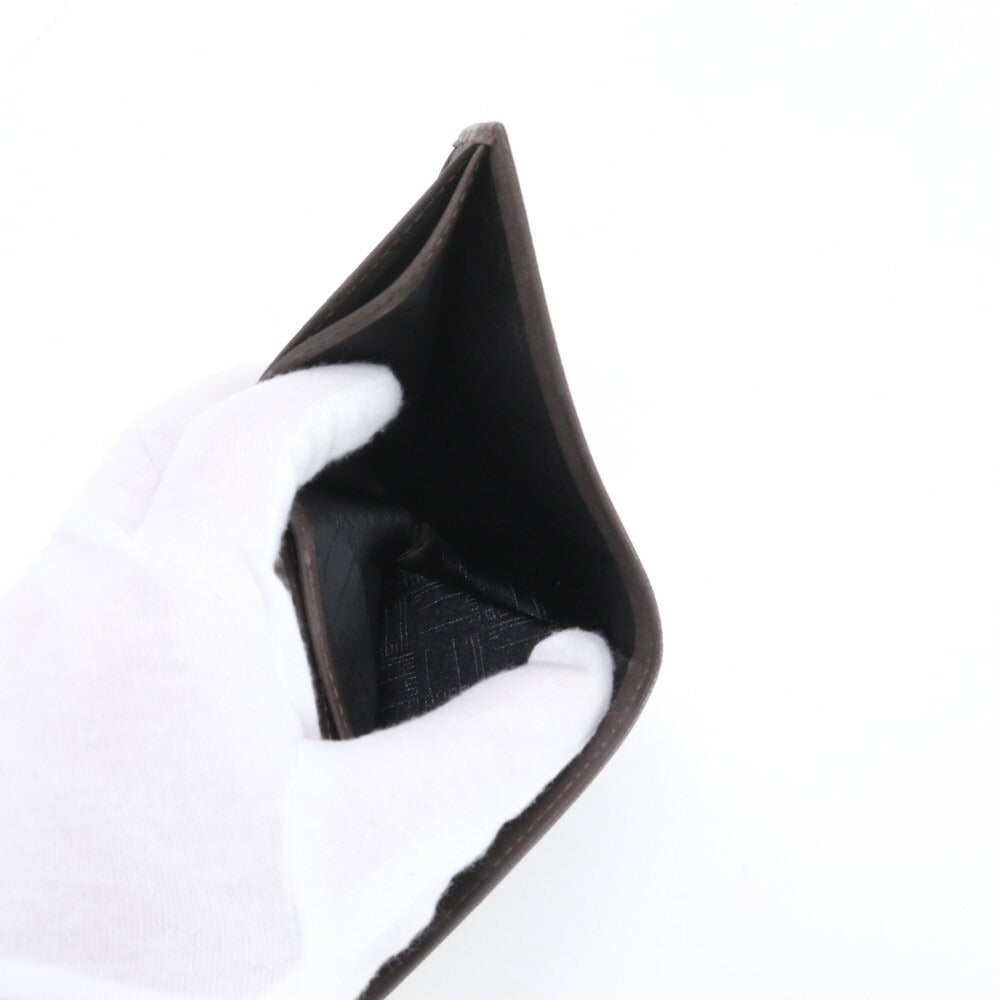 ダンヒル ギャランティカード付 レザー 二つ折り 財布 長財布 コンパクト ウォレット ブラウン ラウンドファスナー メンズ EUE BR8-2