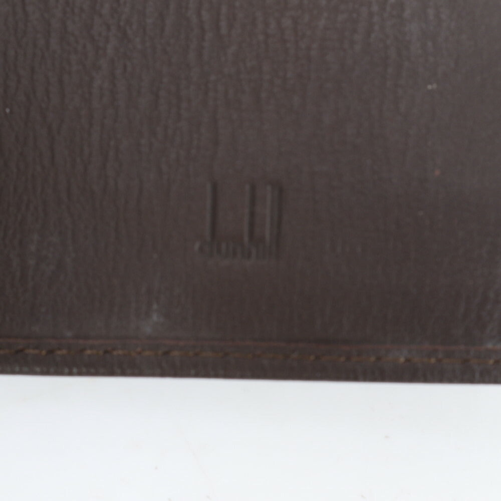 ダンヒル ギャランティカード付 レザー 二つ折り 財布 長財布 コンパクト ウォレット ブラウン ラウンドファスナー メンズ EUE BR8-2