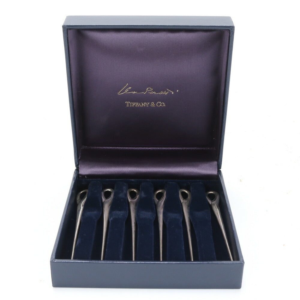 ティファニー カクテル ピック 6本 セット ボックス エルサ ペレッティ スターリングシルバー 3.8g カトラリー メンズ EUE BR8-5