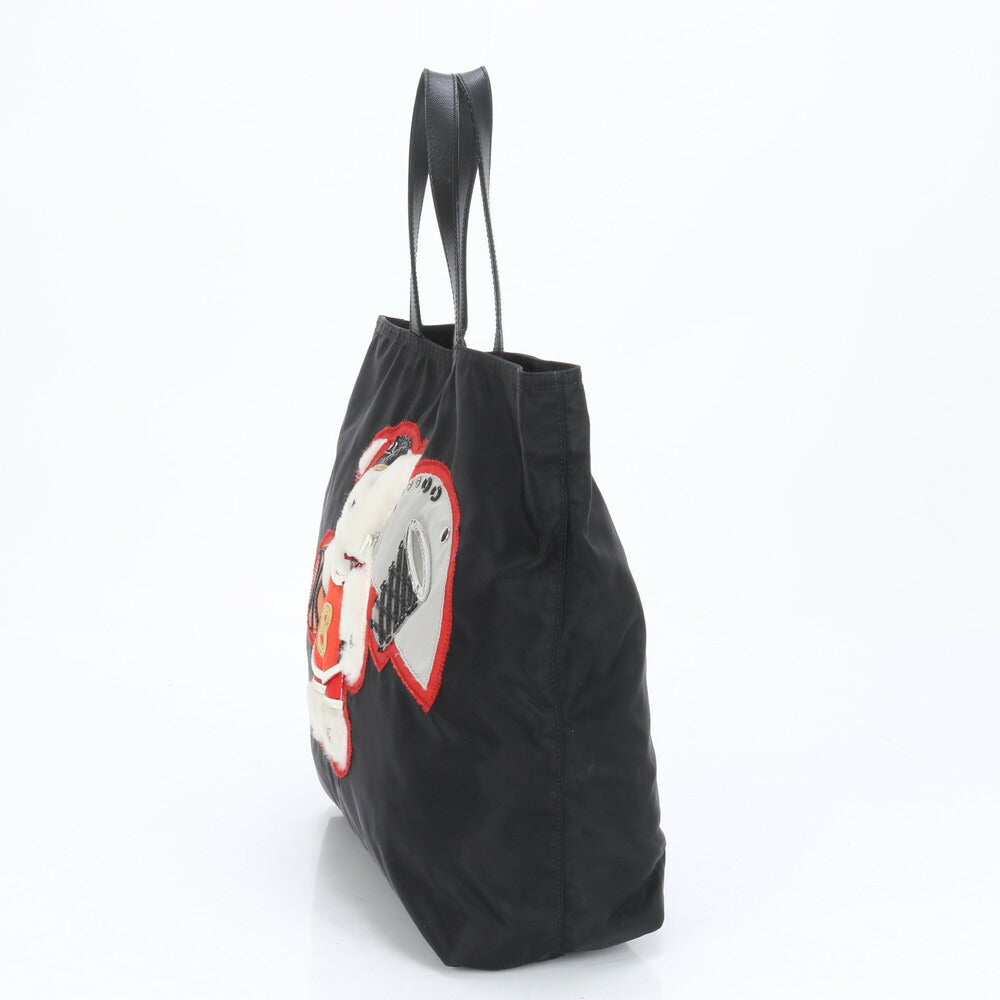 美品 プラダ テスート ナイロン 三角ロゴ バスケット ベアー レザー トート バッグ 肩掛け ショルダー ハンド A4 レディース RRE BU1-6