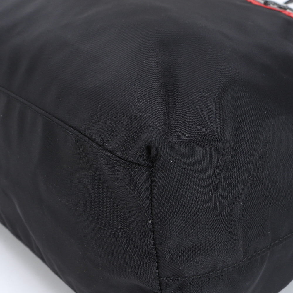 美品 プラダ テスート ナイロン 三角ロゴ バスケット ベアー レザー トート バッグ 肩掛け ショルダー ハンド A4 レディース RRE BU1-6