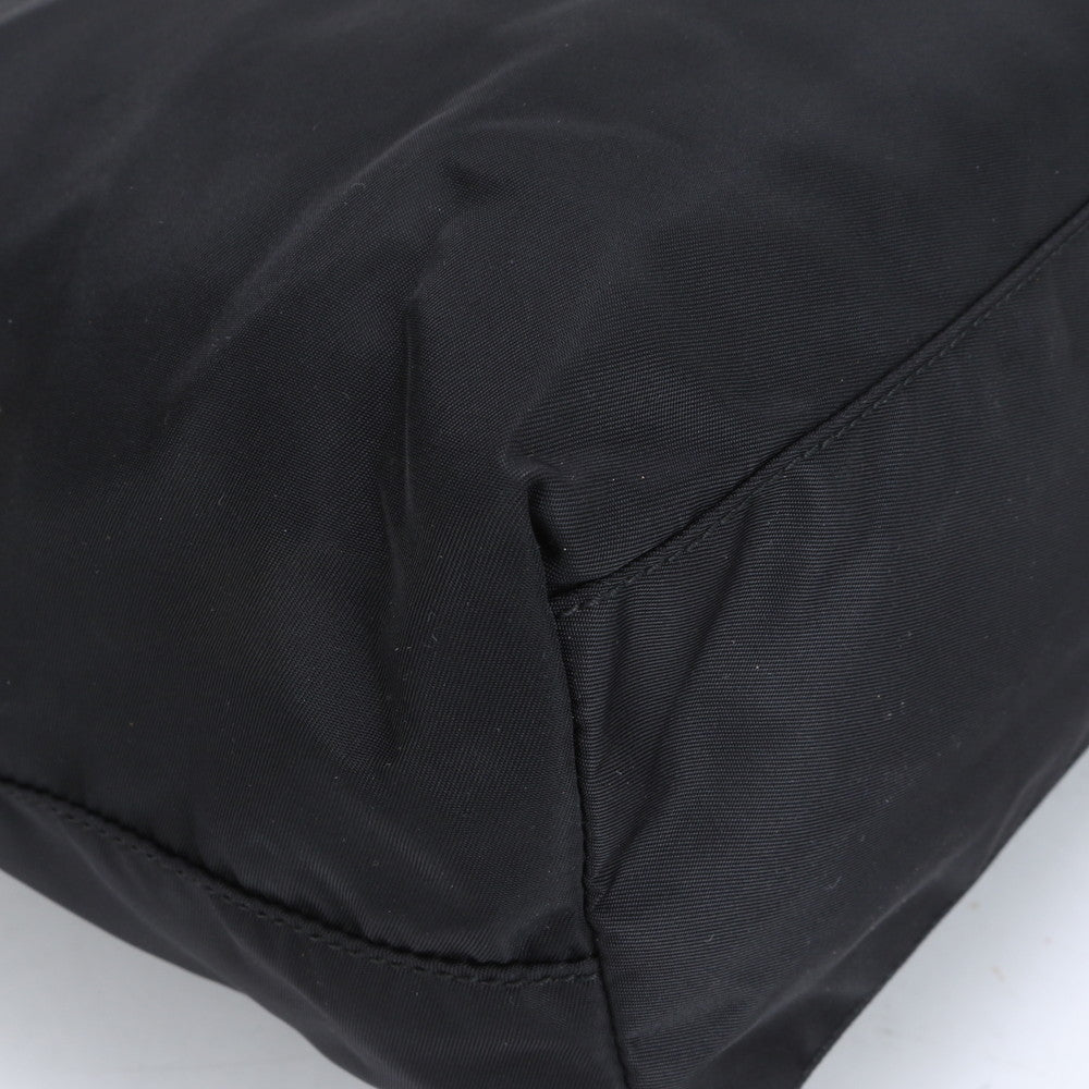 美品 プラダ テスート ナイロン 三角ロゴ バスケット ベアー レザー トート バッグ 肩掛け ショルダー ハンド A4 レディース RRE BU1-6